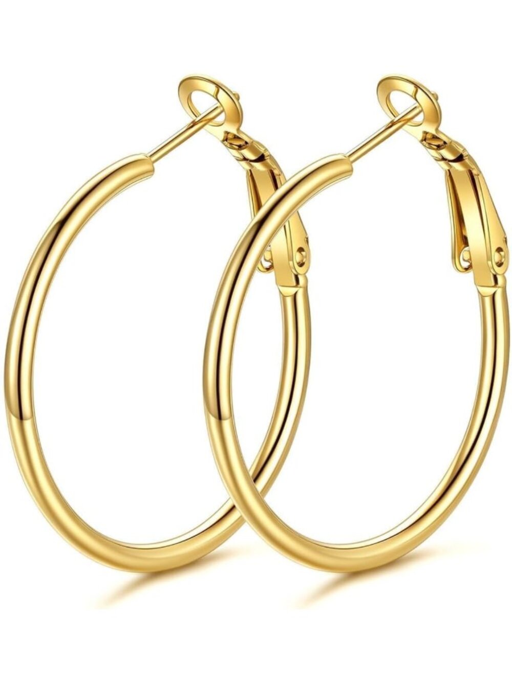 Large Hoop Earrings for Women - Silver, Black & 14K Gold Plated Fashion Jewelry